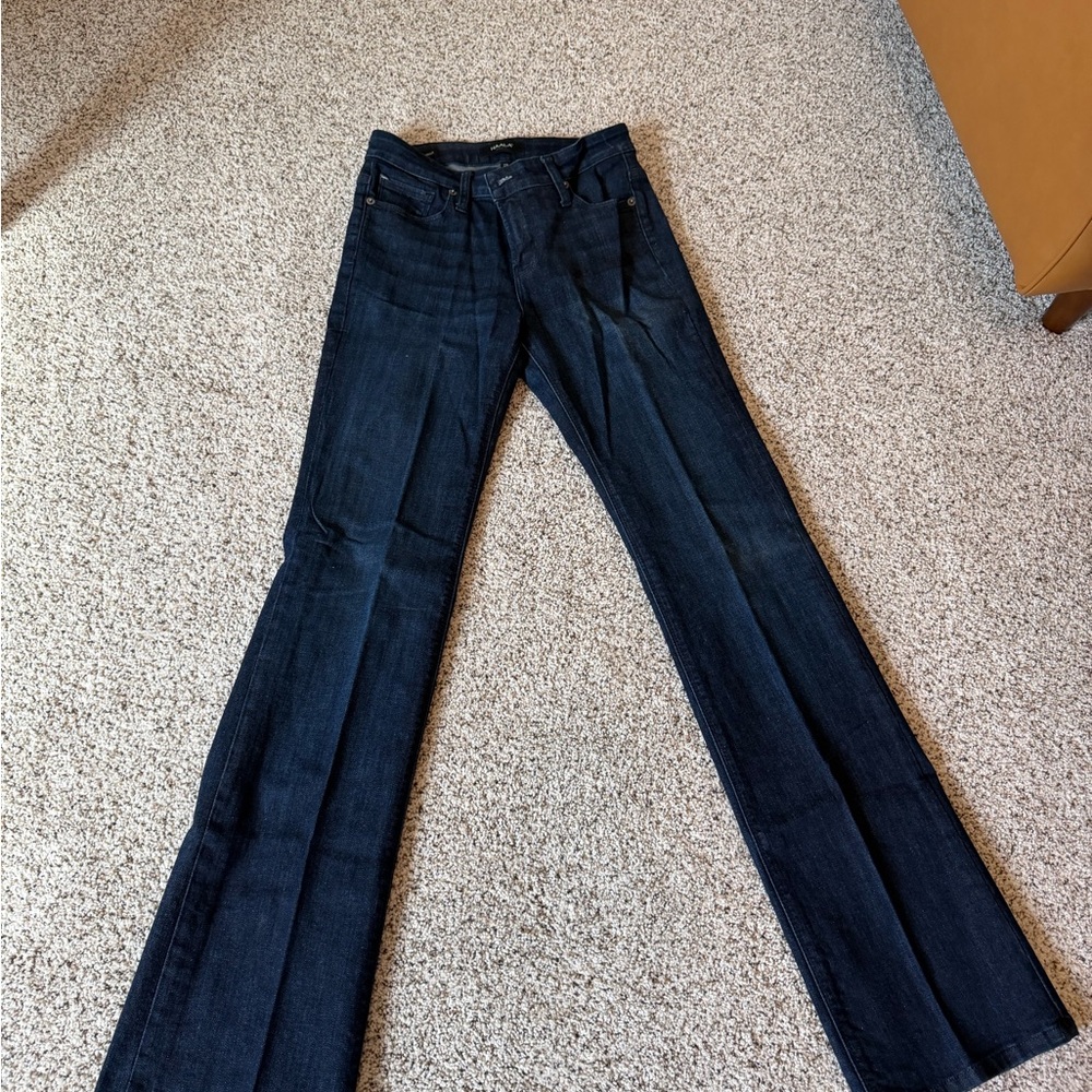 Dark Blue Flare Jeans - Women's Wide Leg